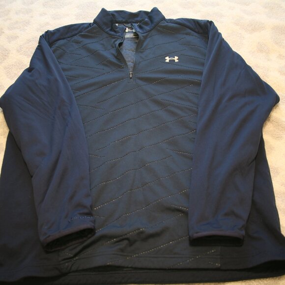 Under Armour Coldgear Men's Quarter-Zip Pullover Jacket, Size XLarge, Navy Blue - Picture 3 of 3